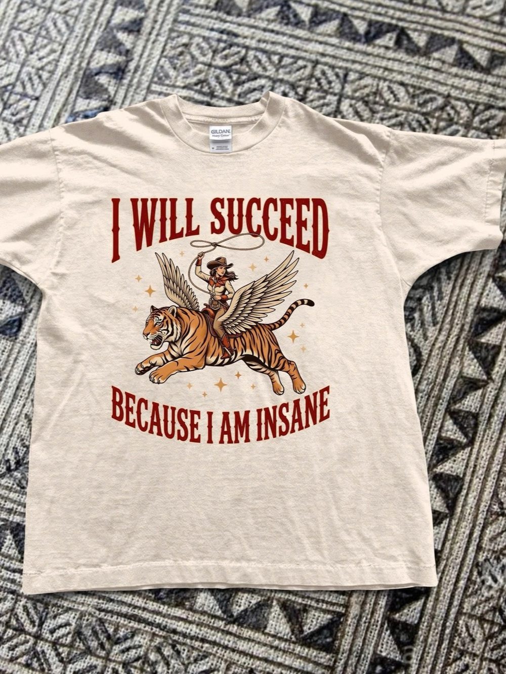 I Will Succeed Because I Am Insane Tiger Wings Graphic Shirt